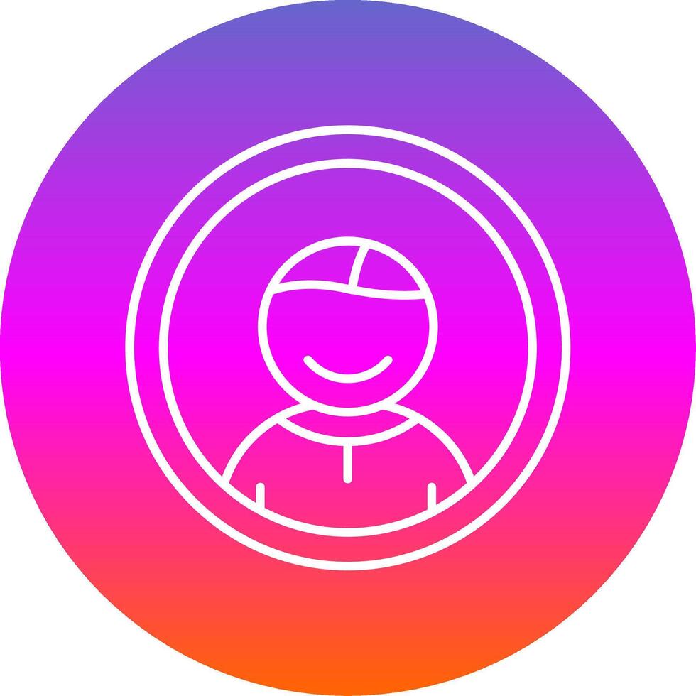 User Line Gradient Circle Icon vector