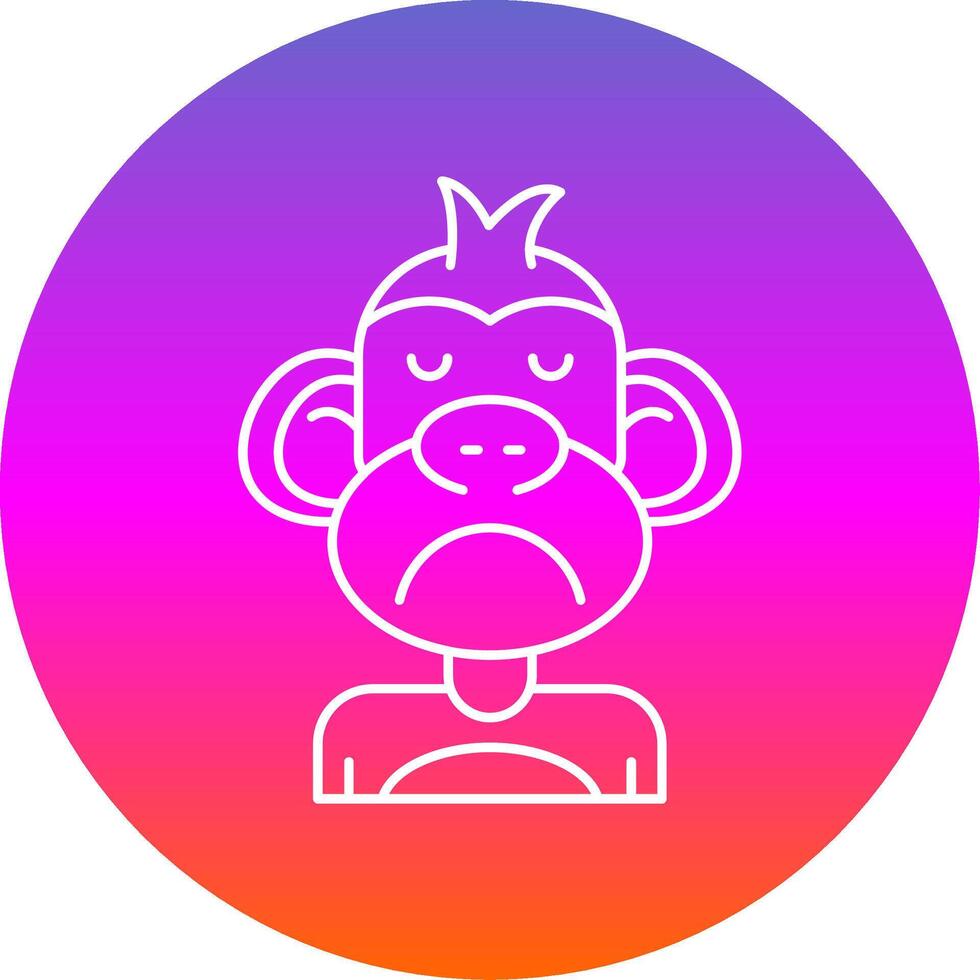 Sad Line Gradient Circle Icon vector