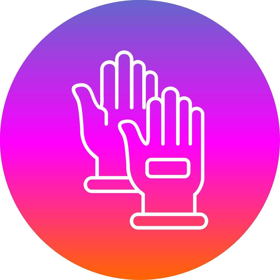 Hand gloves Line Gradient Circle Icon vector