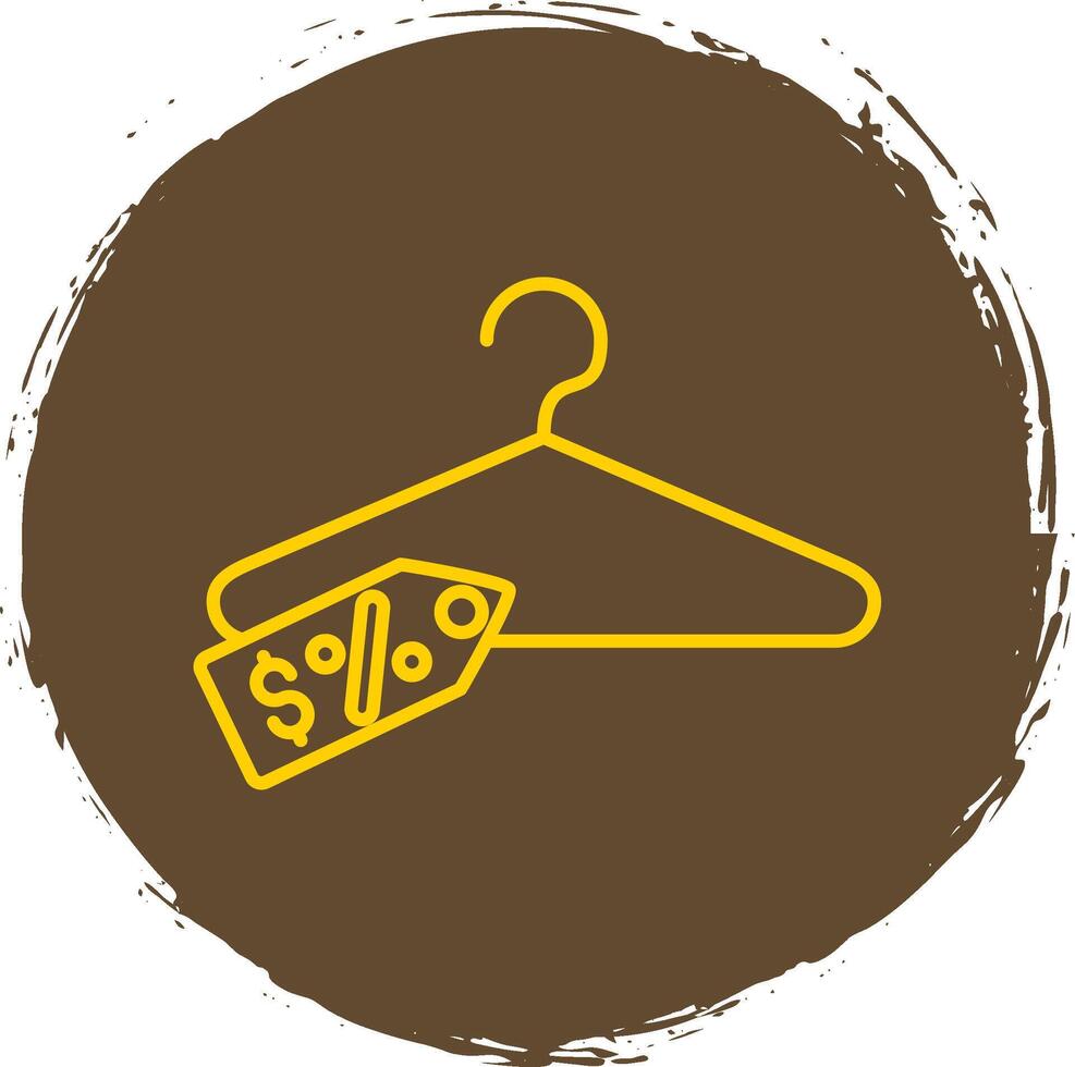 Clothes Hanger Line Circle Yellow Icon vector