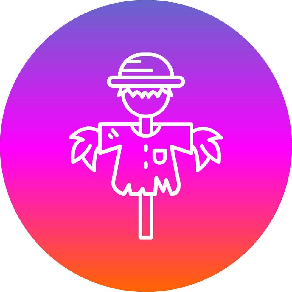 Scarecrow Line Gradient Circle Icon vector