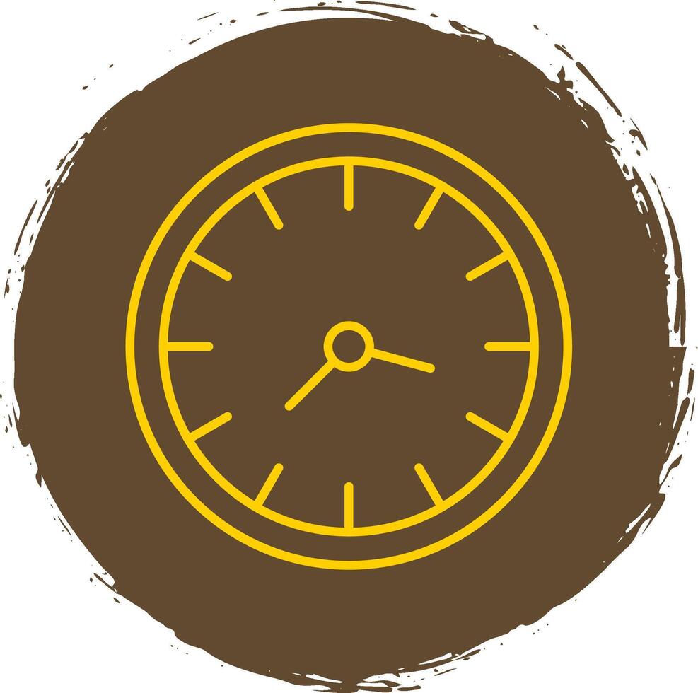 Clock Line Circle Yellow Icon vector