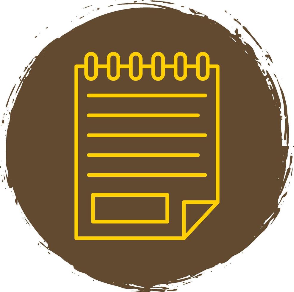 Note Line Circle Yellow Icon vector