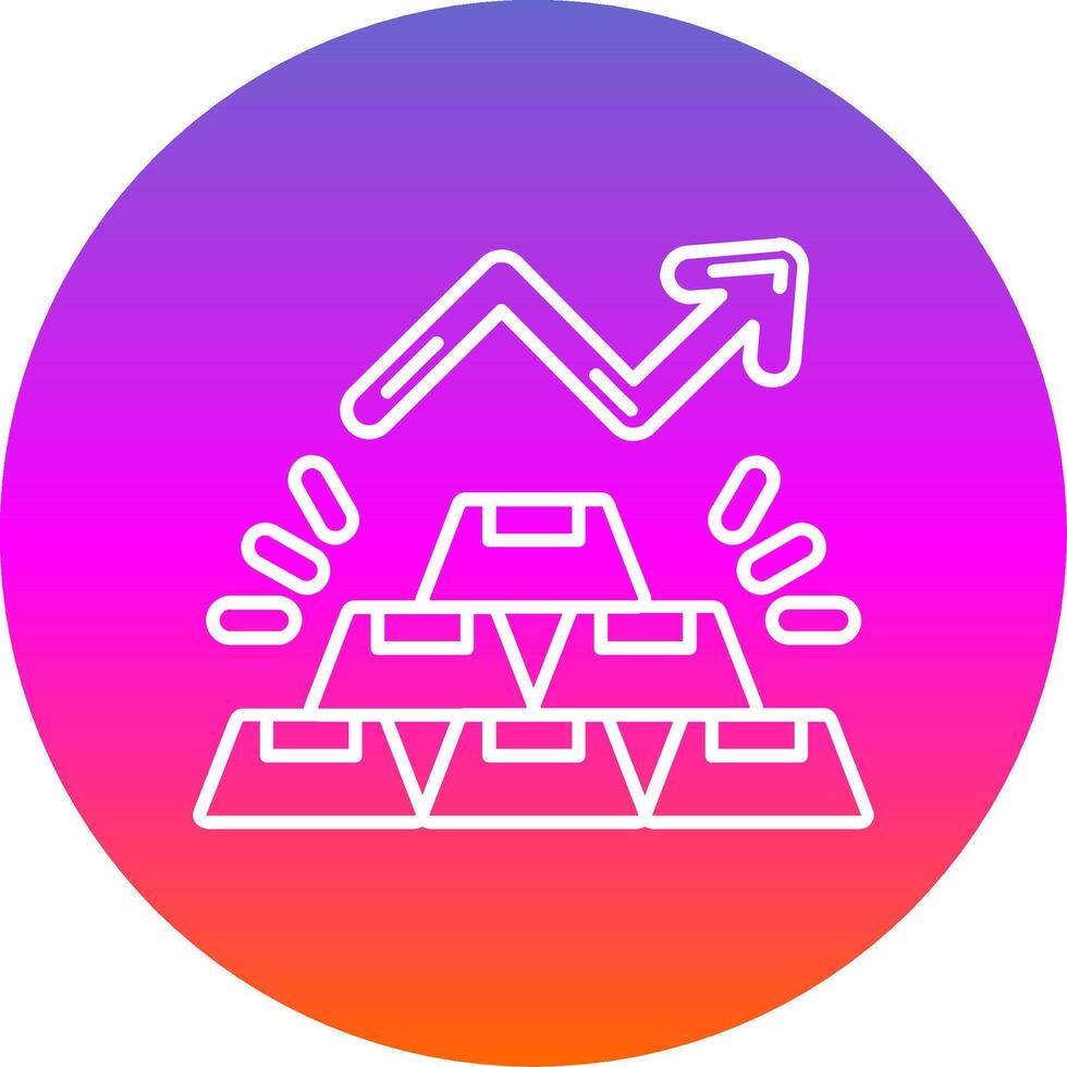 Gold Line Gradient Circle Icon vector