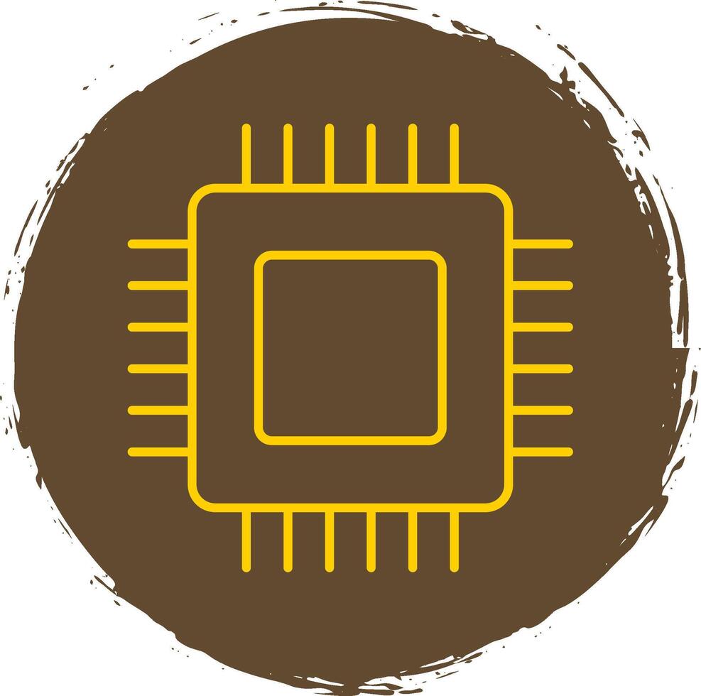 Circuit Board Line Circle Yellow Icon vector