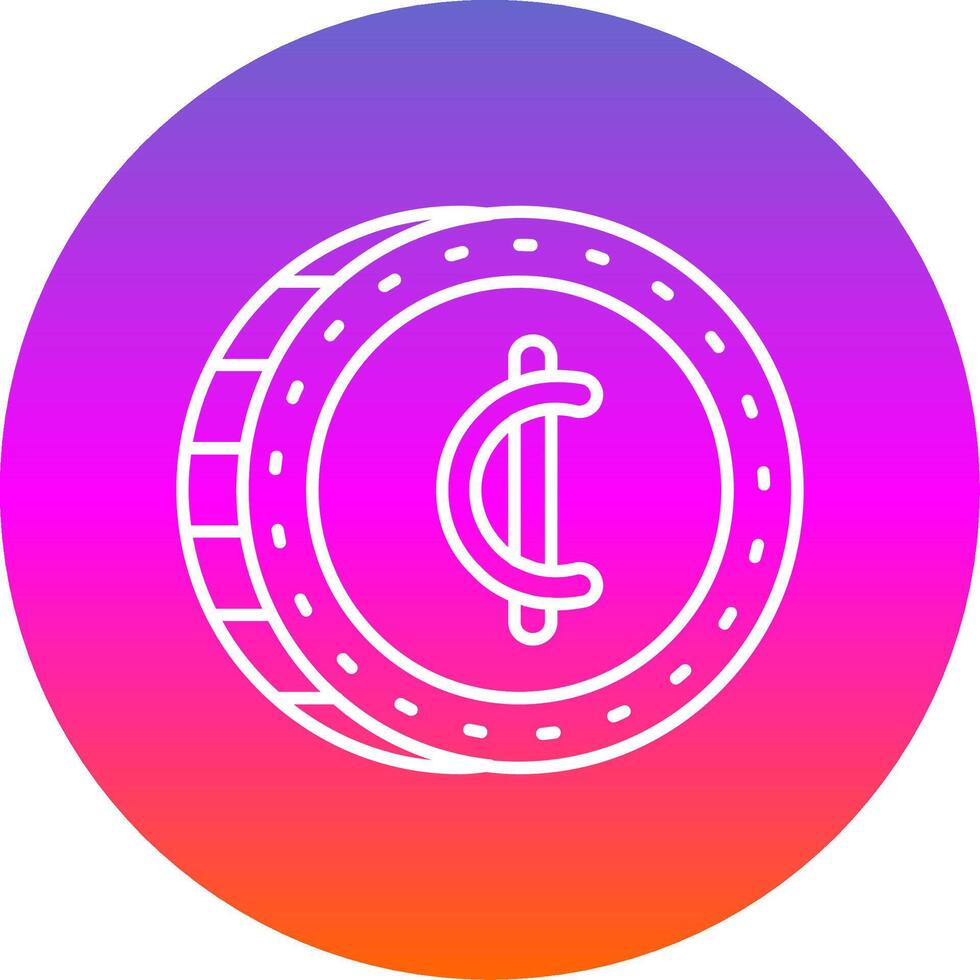 Cedis Line Gradient Circle Icon vector