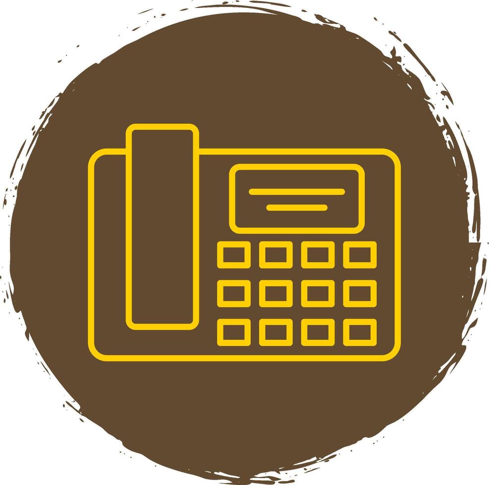 Telephone Line Circle Yellow Icon vector