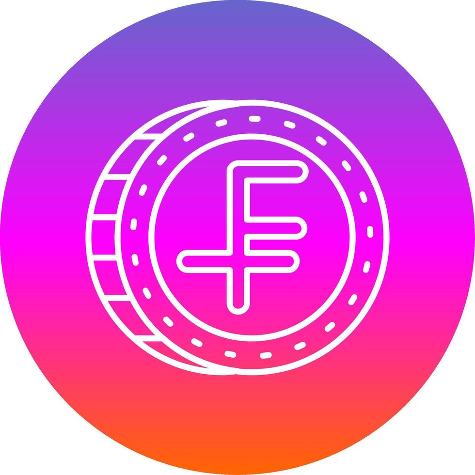 Swiss franc Line Gradient Circle Icon vector