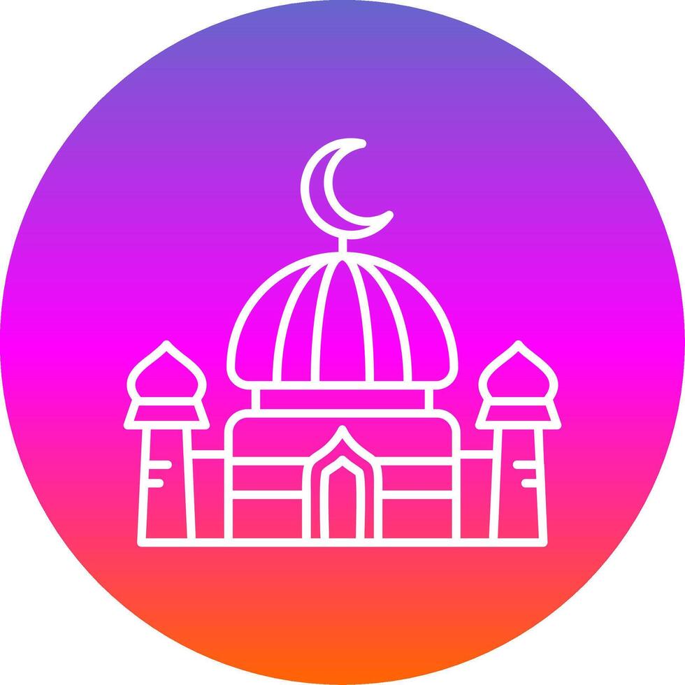 Dome Line Gradient Circle Icon vector