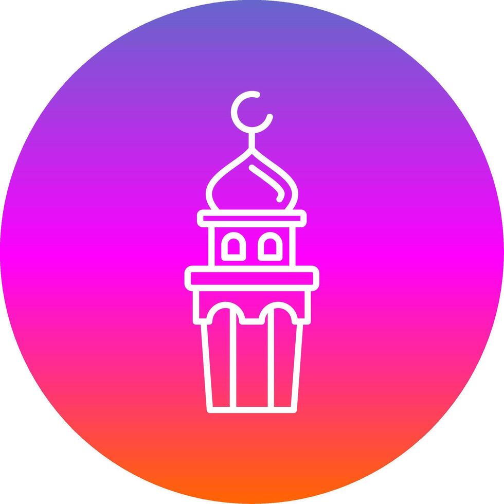 Minaret Line Gradient Circle Icon vector