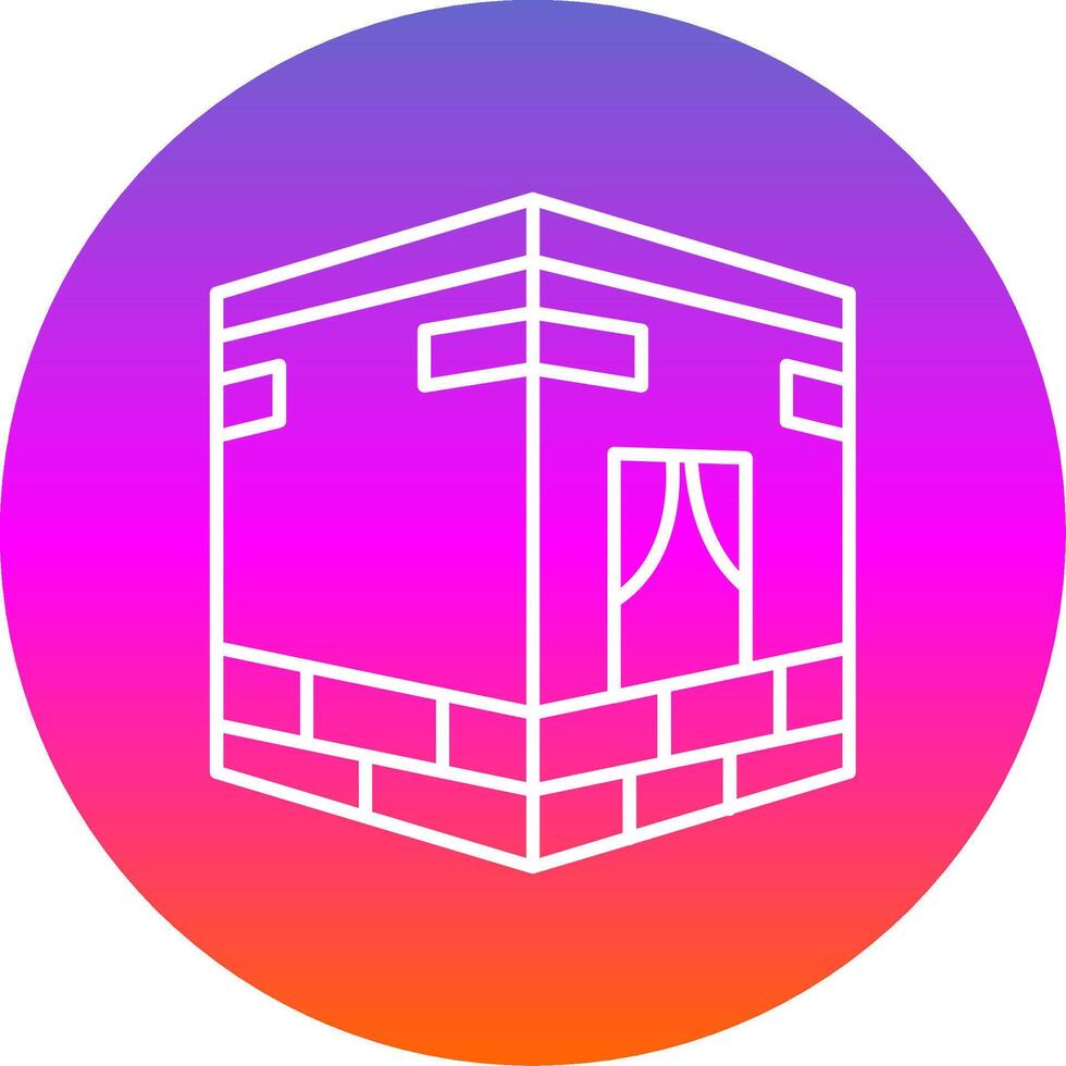 Qibla Line Gradient Circle Icon vector