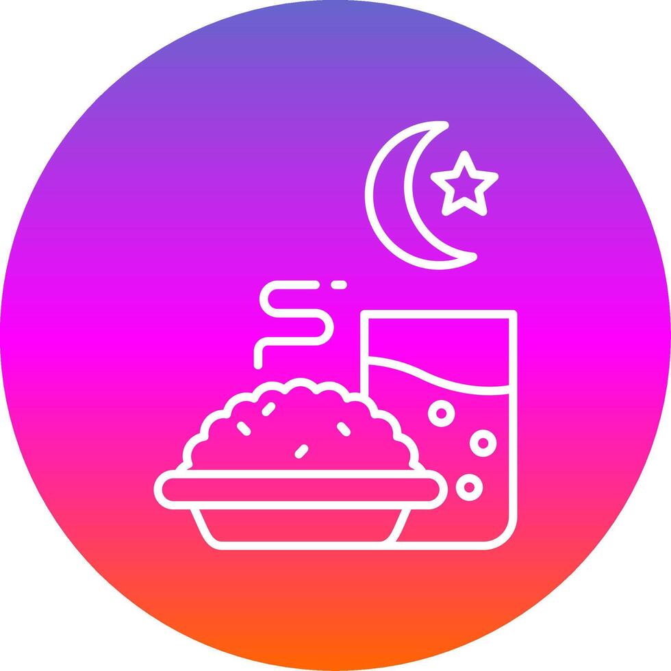 Iftar Line Gradient Circle Icon vector