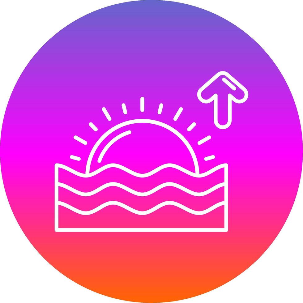 Sunrise Line Gradient Circle Icon vector