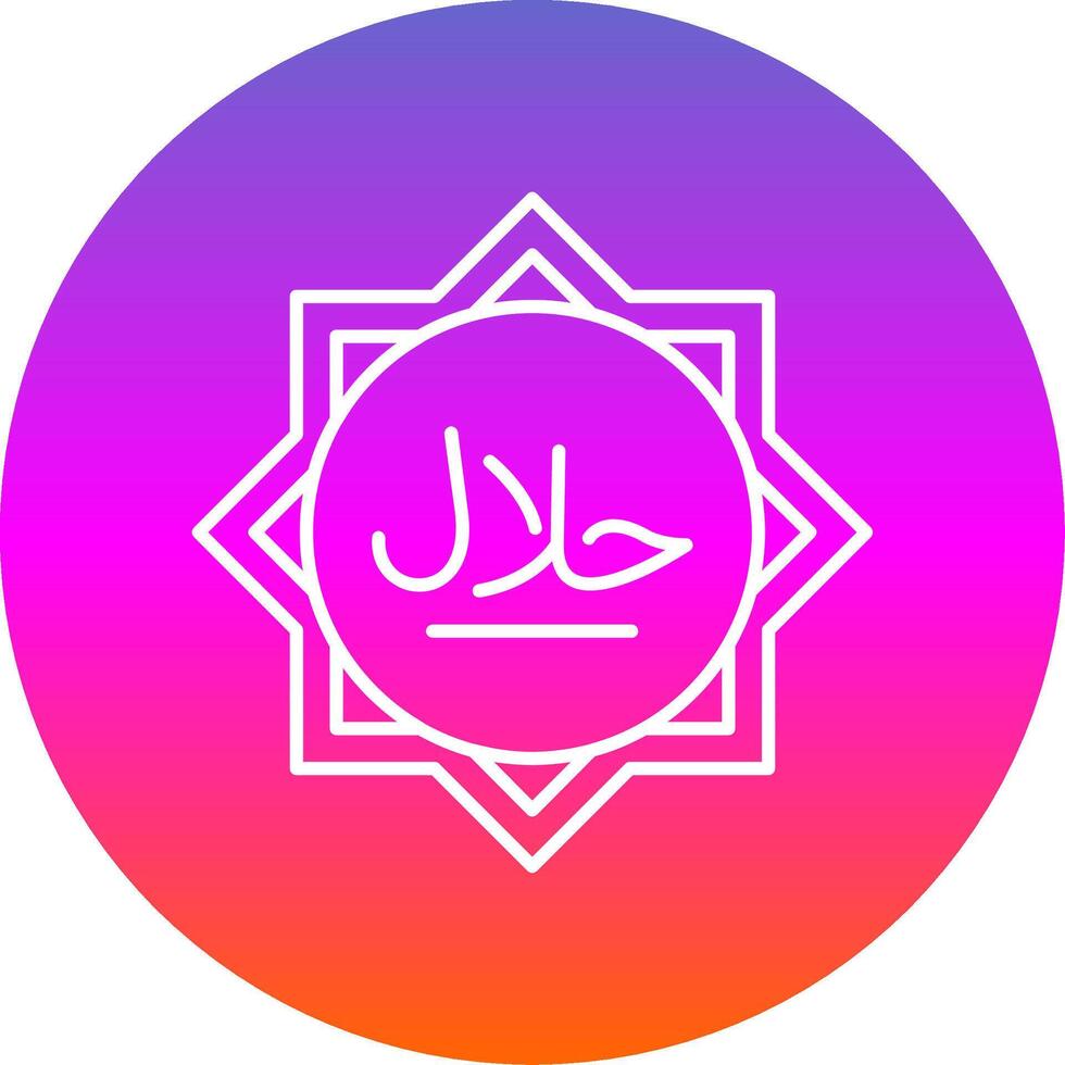 Halal Line Gradient Circle Icon vector