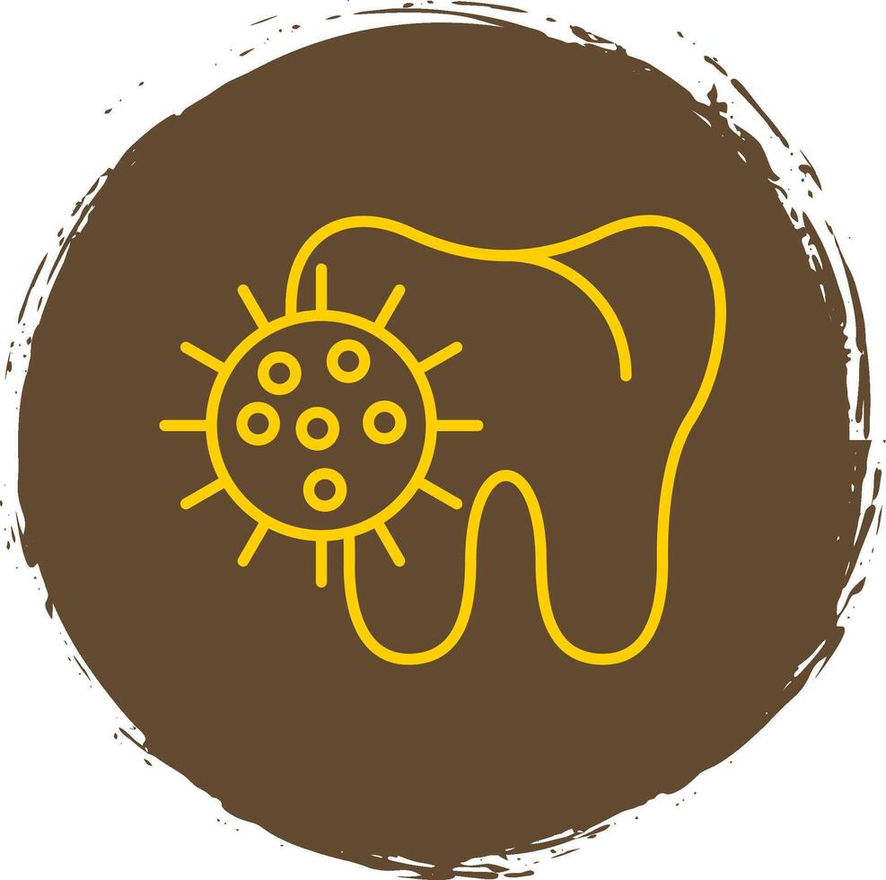 Bacteria Line Circle Yellow Icon vector