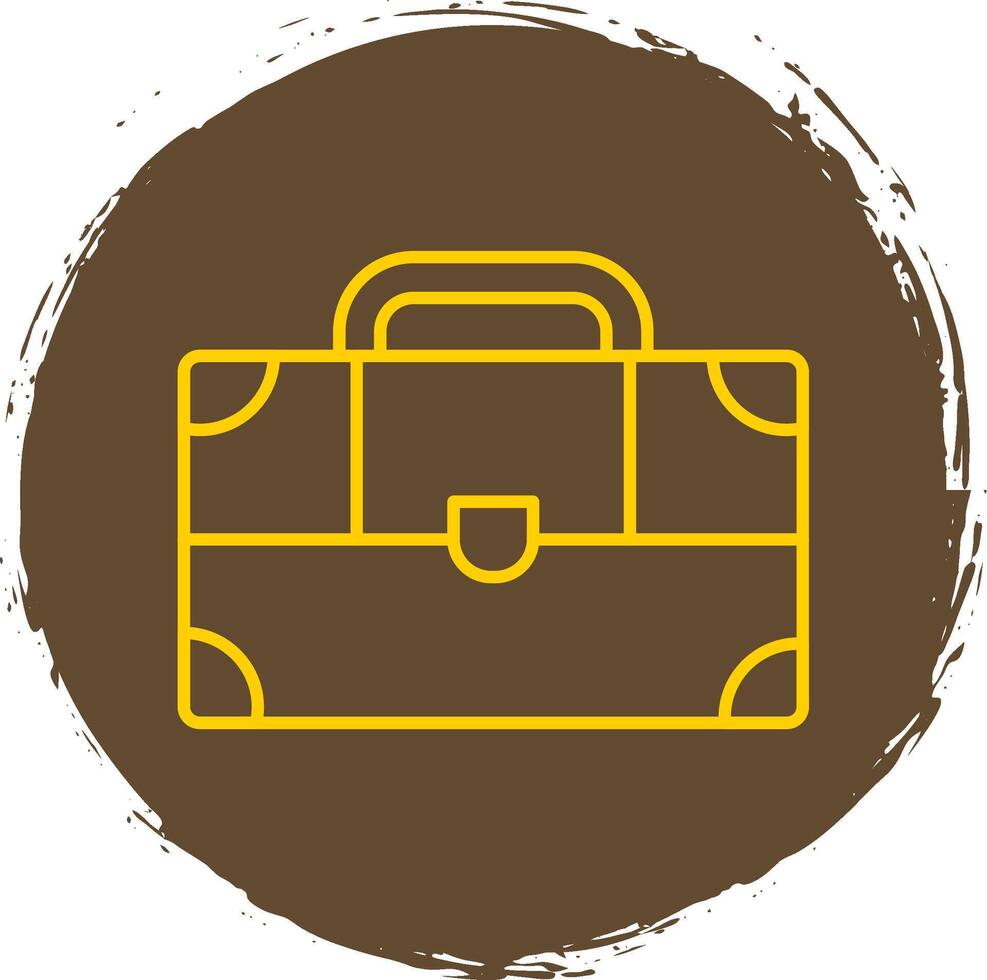 Suitcase Line Circle Yellow Icon vector