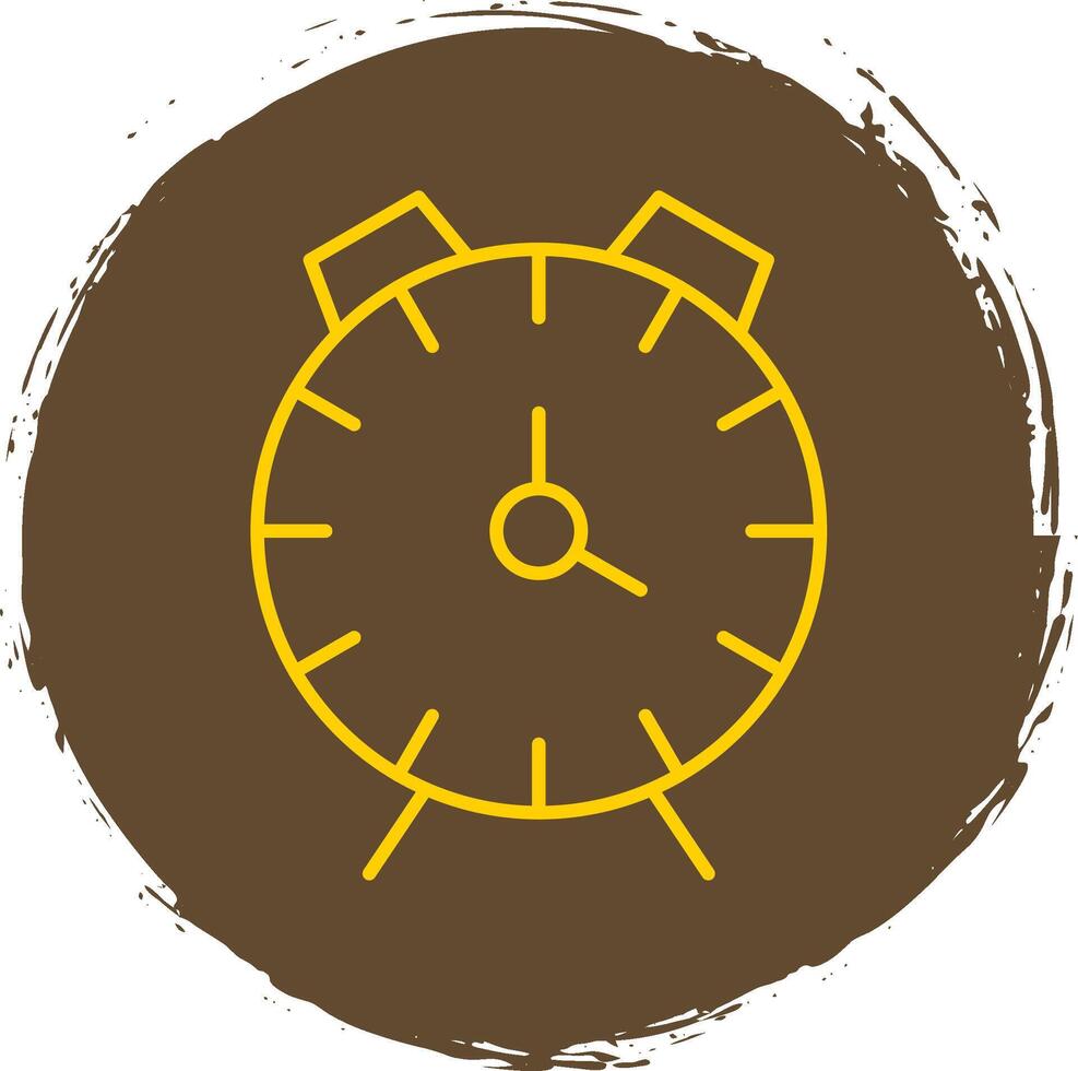 Alarm Clock Line Circle Yellow Icon vector