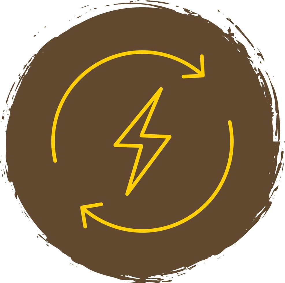 Recycle Line Circle Yellow Icon vector