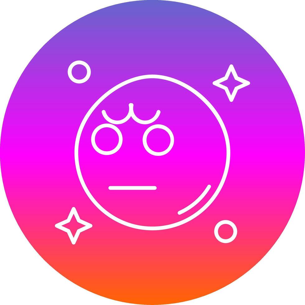Angry Line Gradient Circle Icon vector