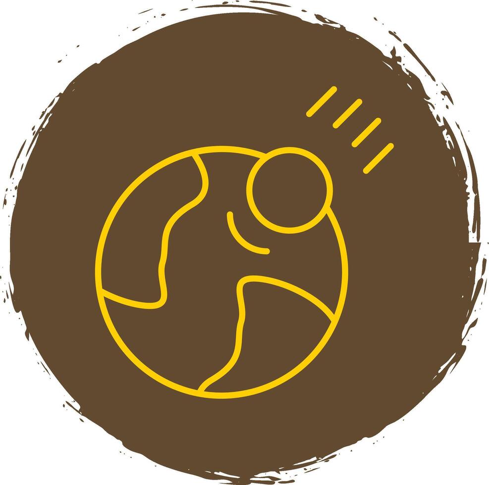 Meteor Line Circle Yellow Icon vector