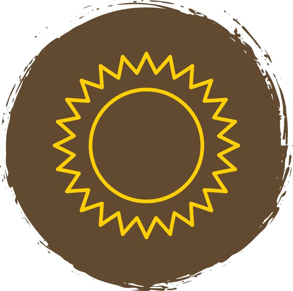Sun Line Circle Yellow Icon vector
