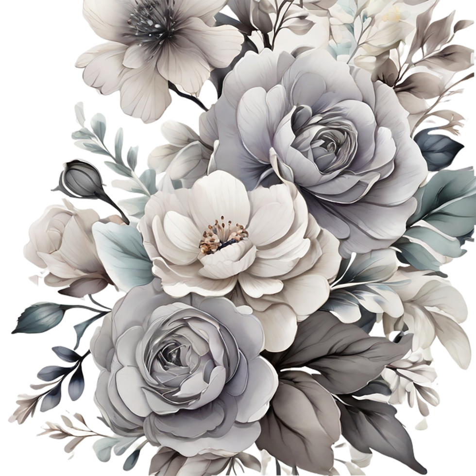 AI generated Floral flower desitn, Digital oilpainted floral pattern, Glitter flower design, Embossed flower pattern, Glossy flower painting png