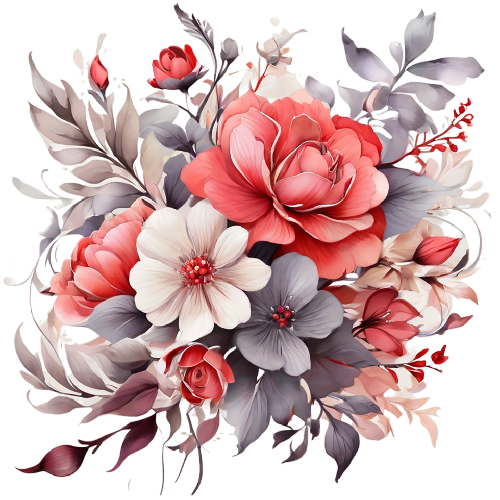 AI generated Floral flower desitn, Digital oilpainted floral pattern, Glitter flower design, Embossed flower pattern, Glossy flower painting png