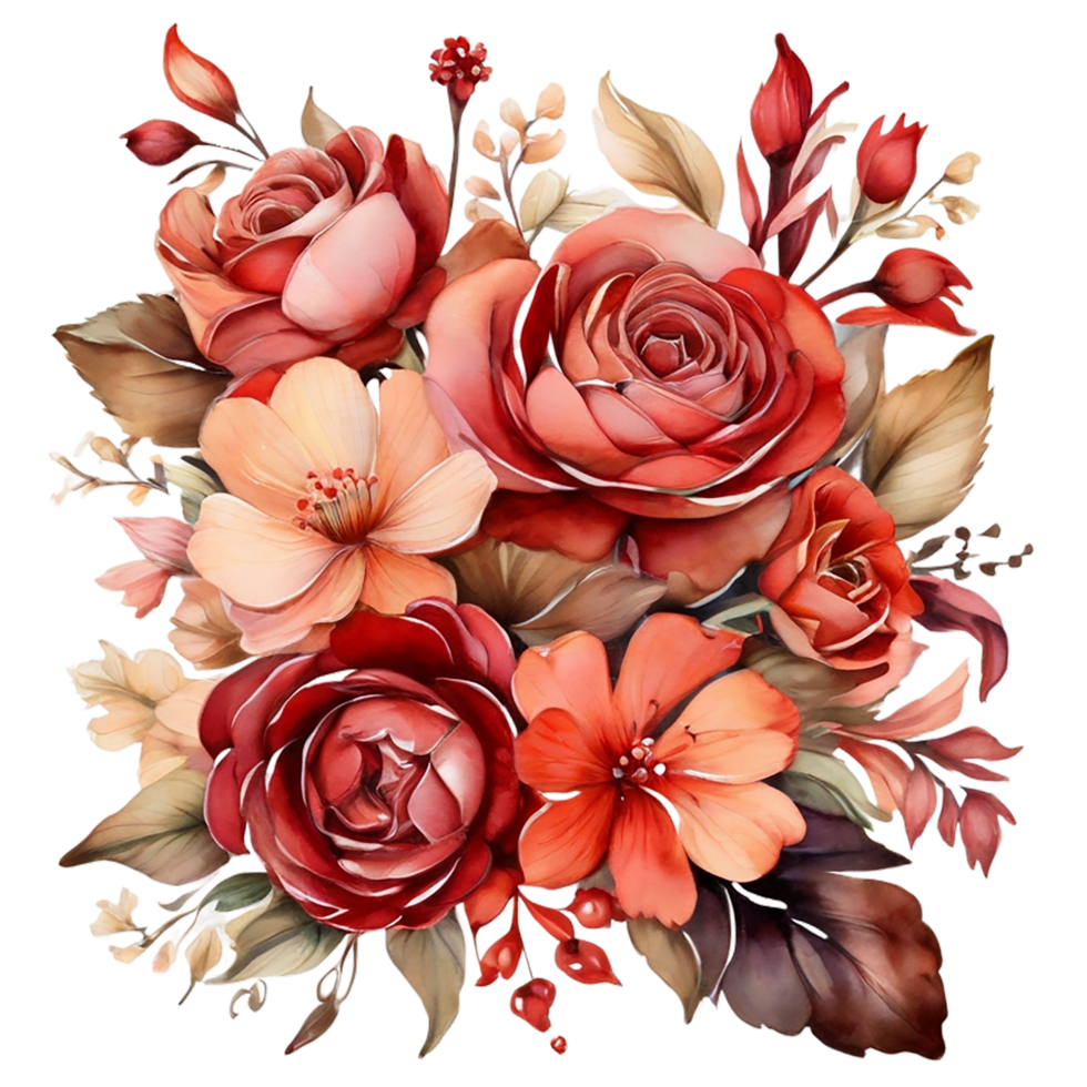 ai gegenereerd waterverf bloemen bloem ontwerp png