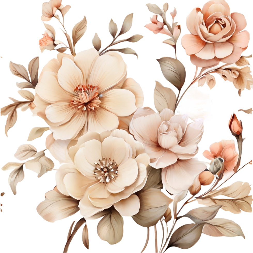AI generated Watercolor Floral Flower Bouquet Design png