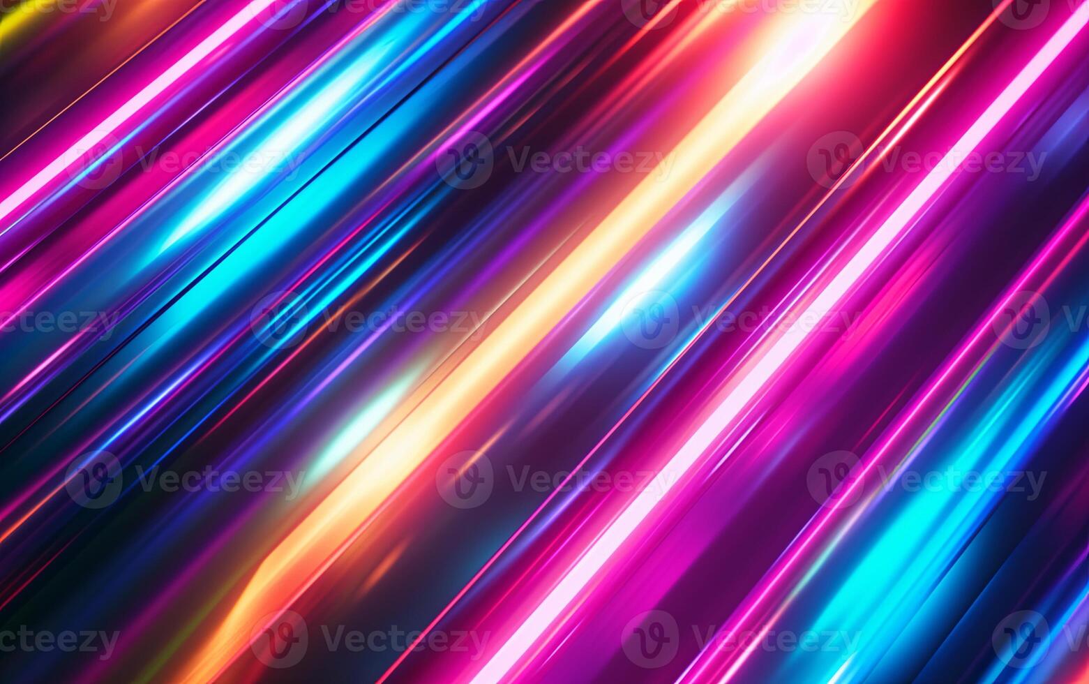 AI generated Prismatic chromatic holographic aesthetic neon lights lines blur texture background photo