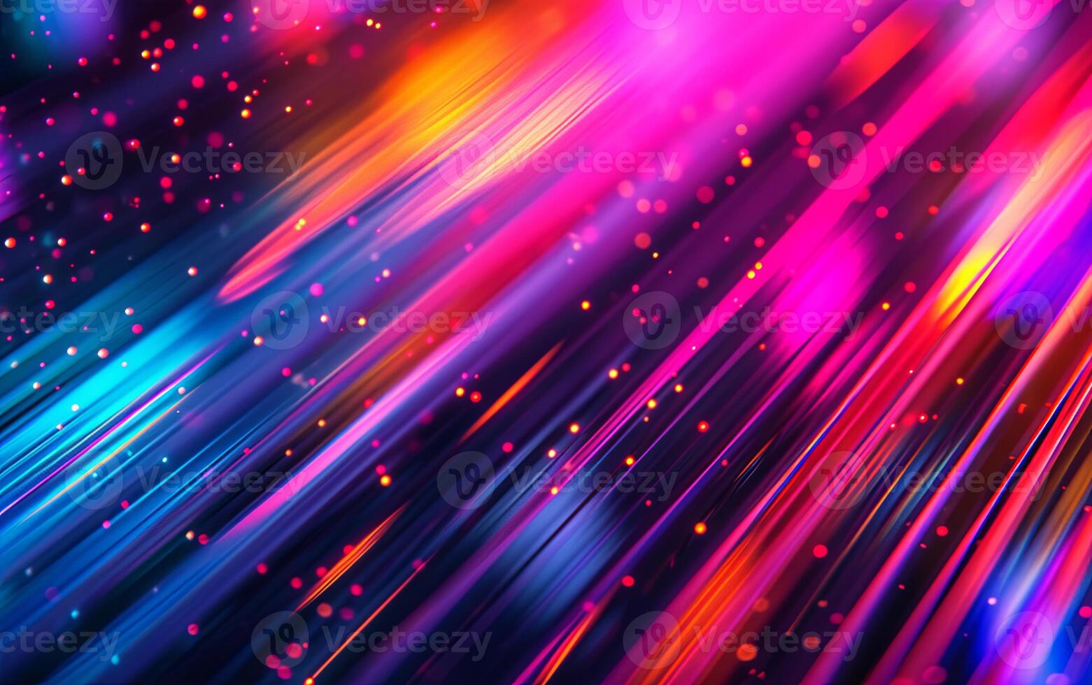 AI generated Prismatic chromatic holographic aesthetic neon lights lines blur texture background photo