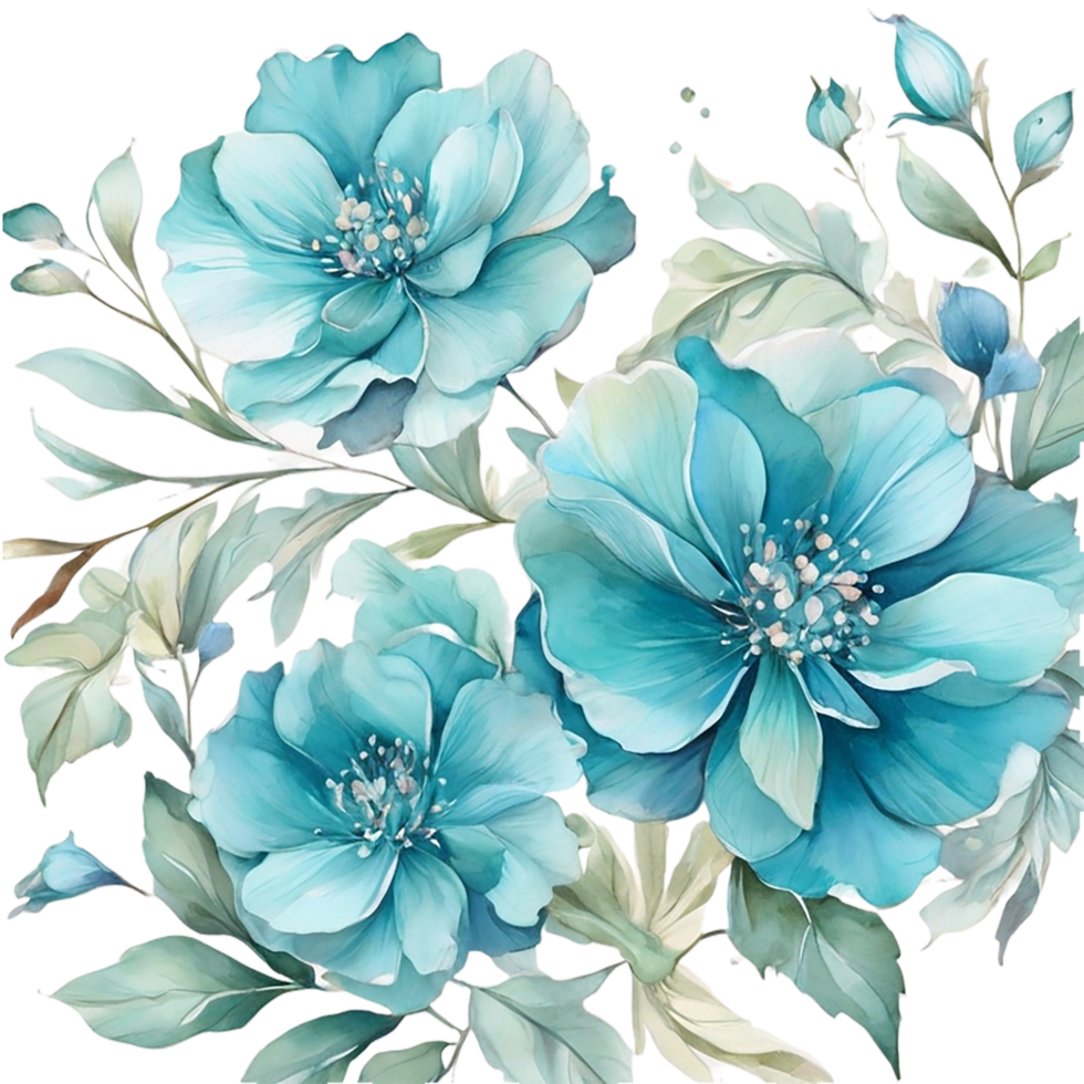 AI generated Watercolor Floral Flower Bouquet Design png