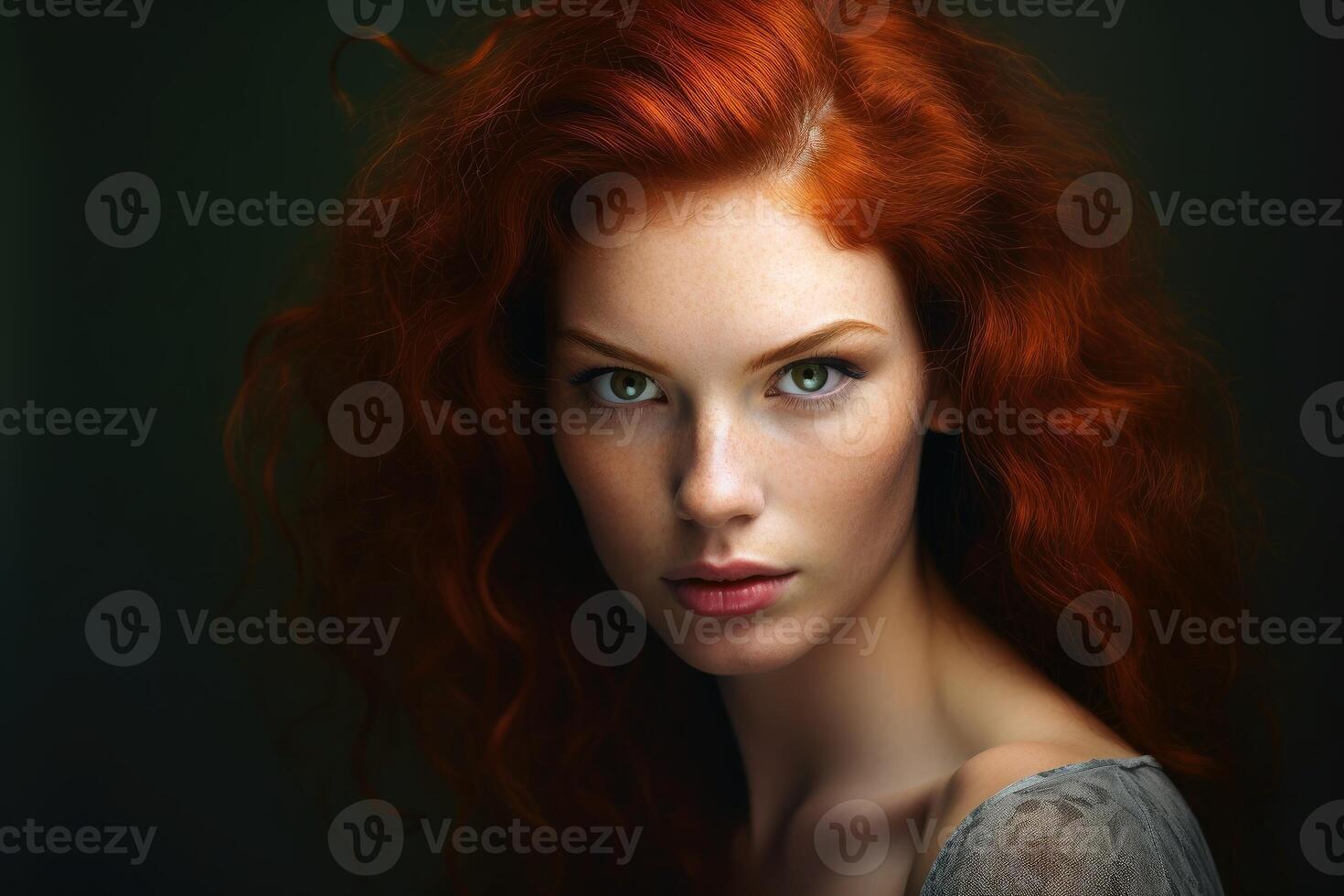 AI generated Slightly Stunned woman looking into the camera. AI generated photo
