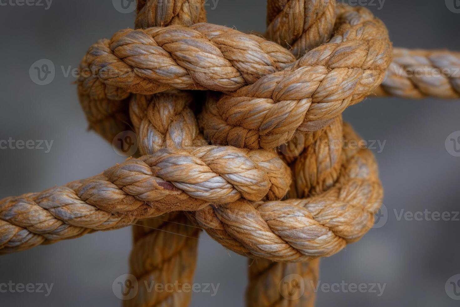 AI generated Rope knot on dark background photo