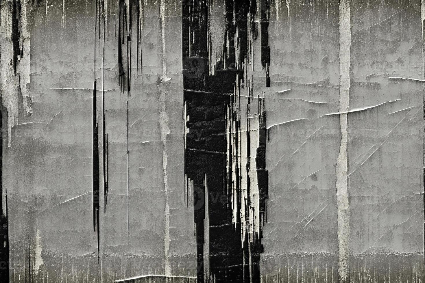 AI generated Abstract black and white aged grunge texture background, dark and light scratches, rough gray stained surface, gray dirty, copy space stock photo