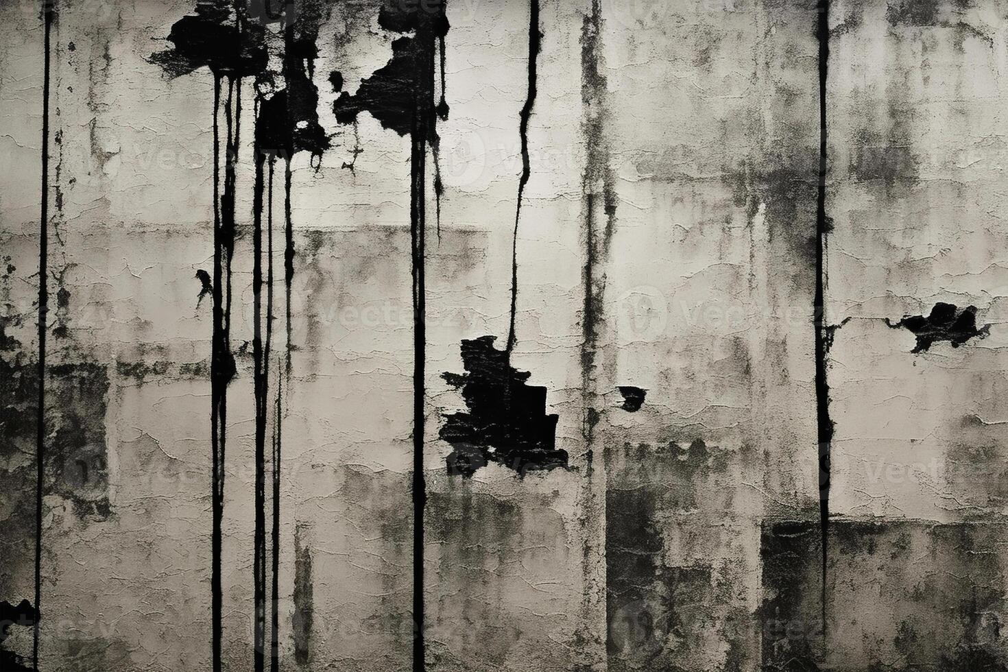 AI generated Abstract black and white aged grunge texture background, dark and light scratches, rough gray stained surface, gray dirty, copy space stock photo