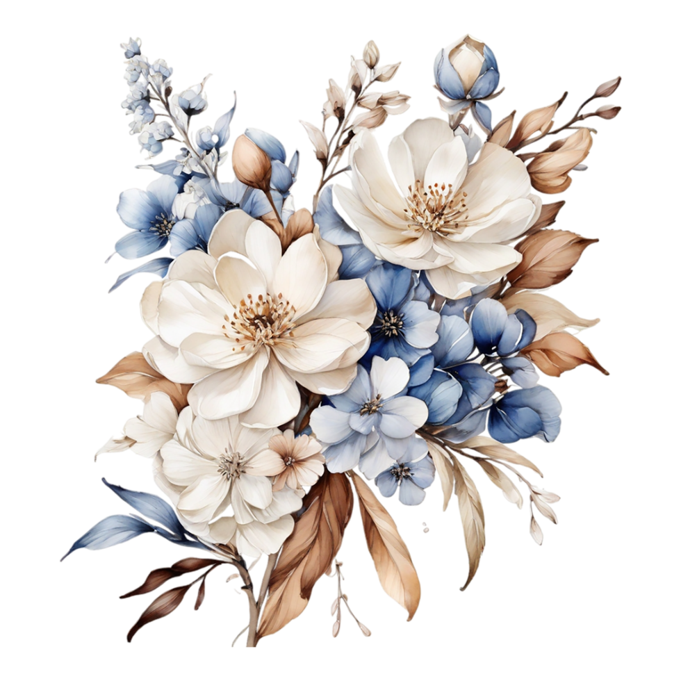 AI generated Premium quality Watercolor Floral Flower Bouquet Design png