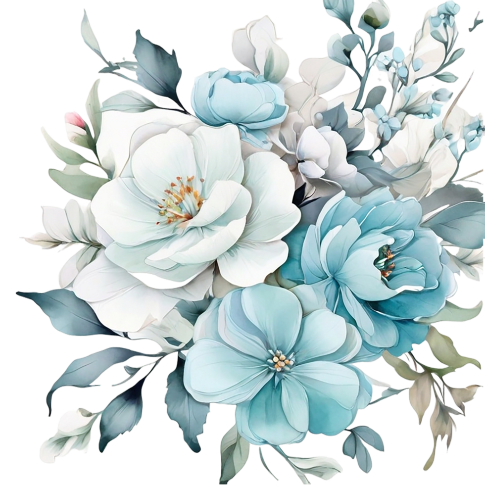 AI generated Watercolor Floral Flower Bouquet Design png