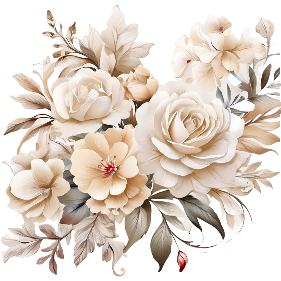 ai généré aquarelle floral fleur bouquet conception png