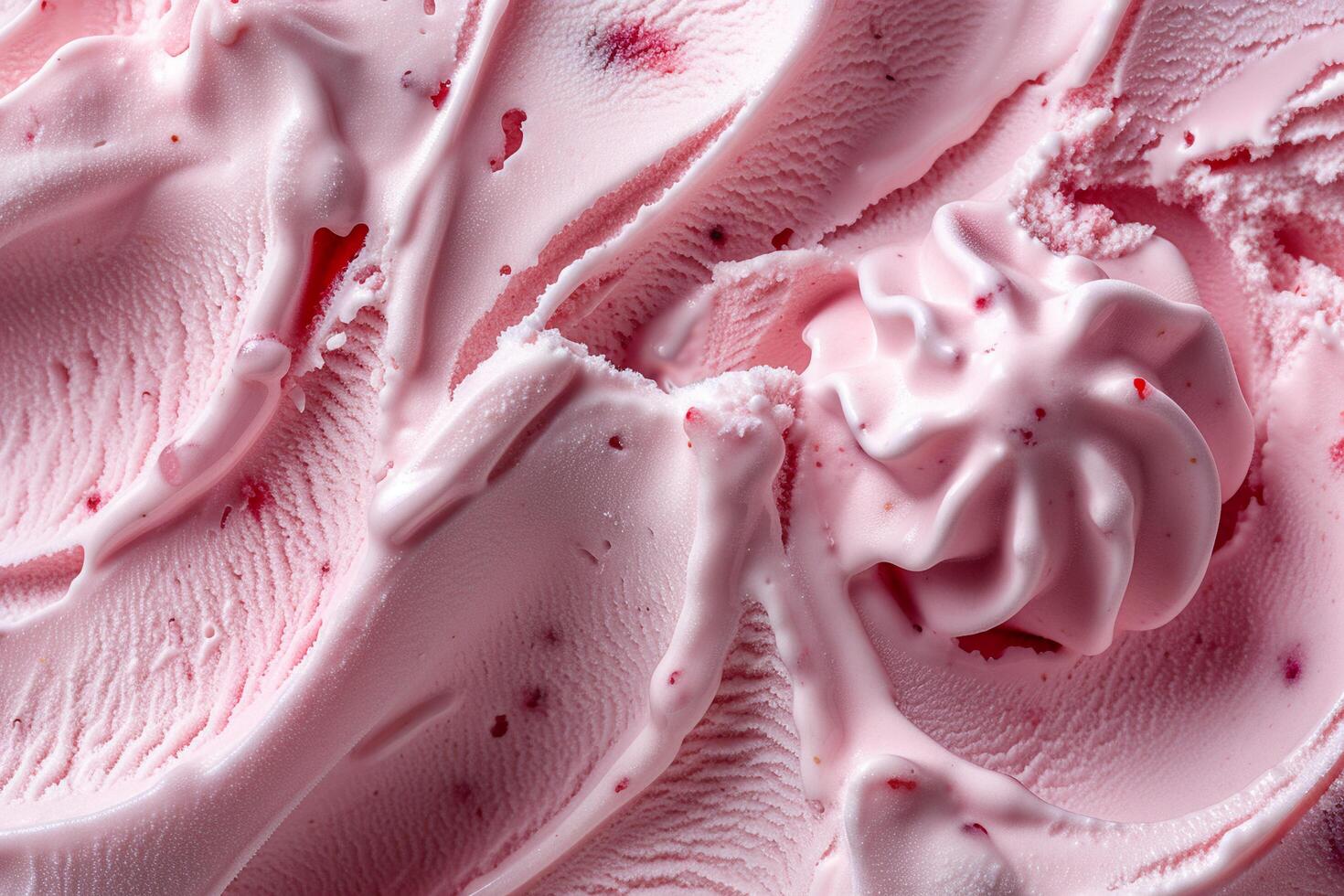 AI generated Close-Up Texture of Strawberry Ice Cream. photo