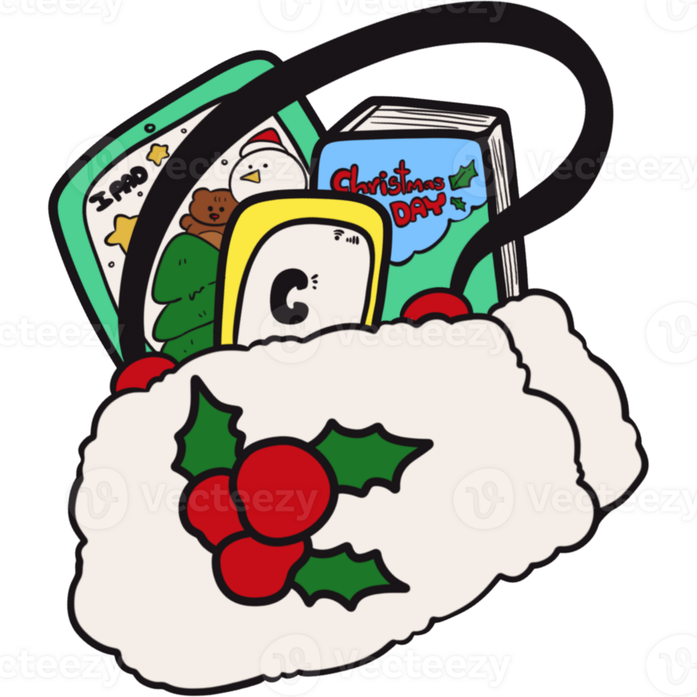 The illustration of a bag of gift png