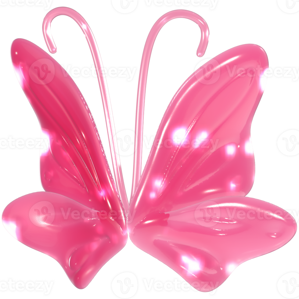 Schmetterling y2k 3d Süss Gelee Illustration png