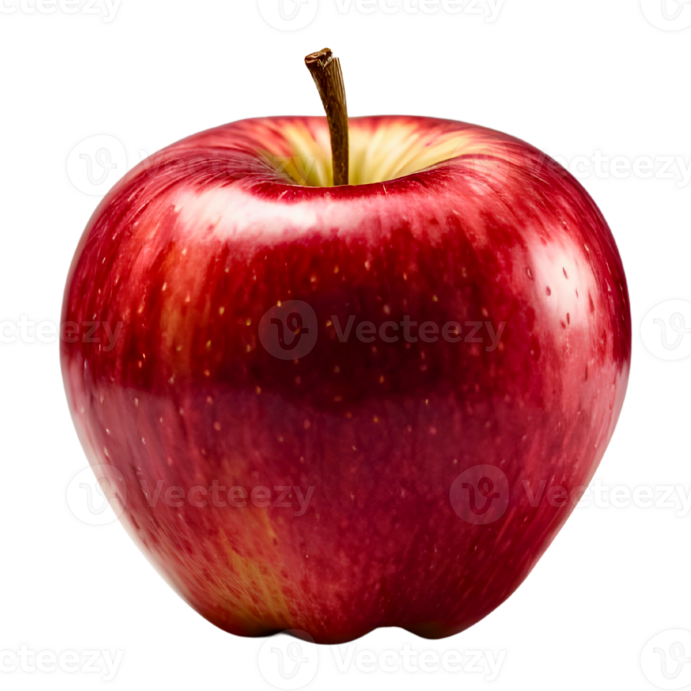 AI generated A succulent ripe red apple isolated on transparent background. Fresh fruit illustration for design, template, artwork, wallpaper png