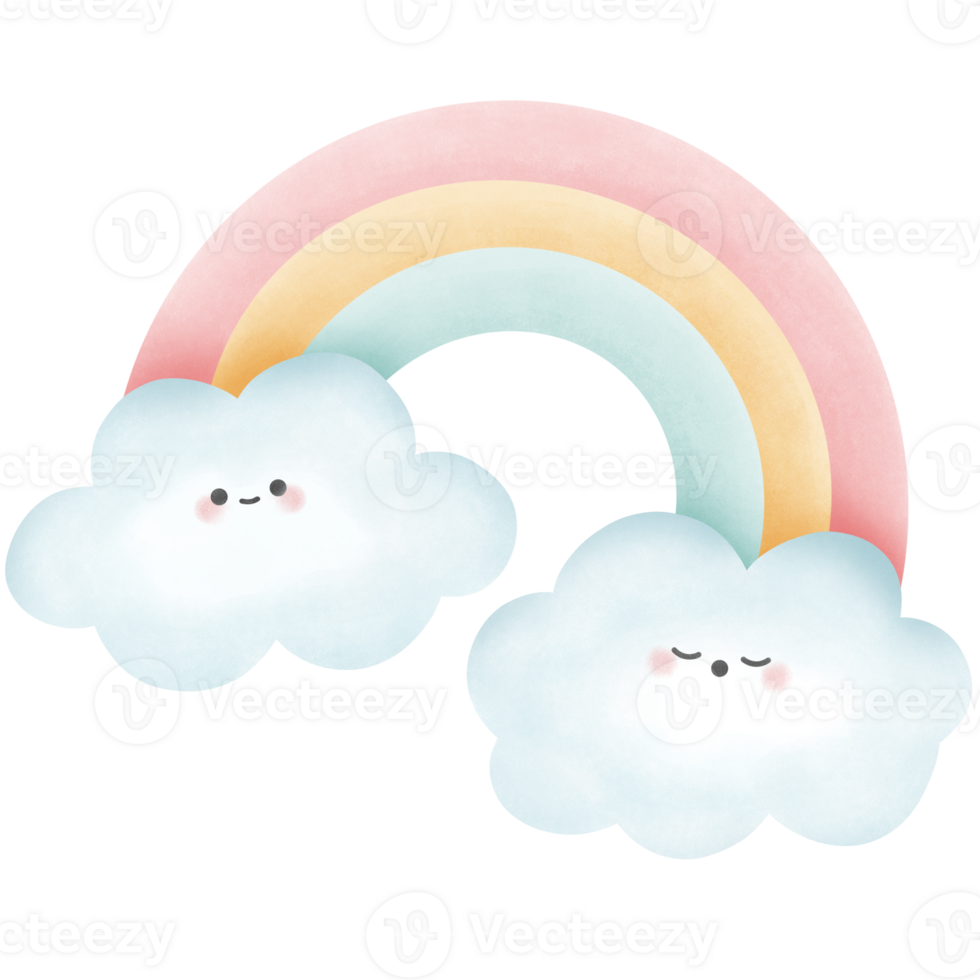 Pastel happy rainbow png