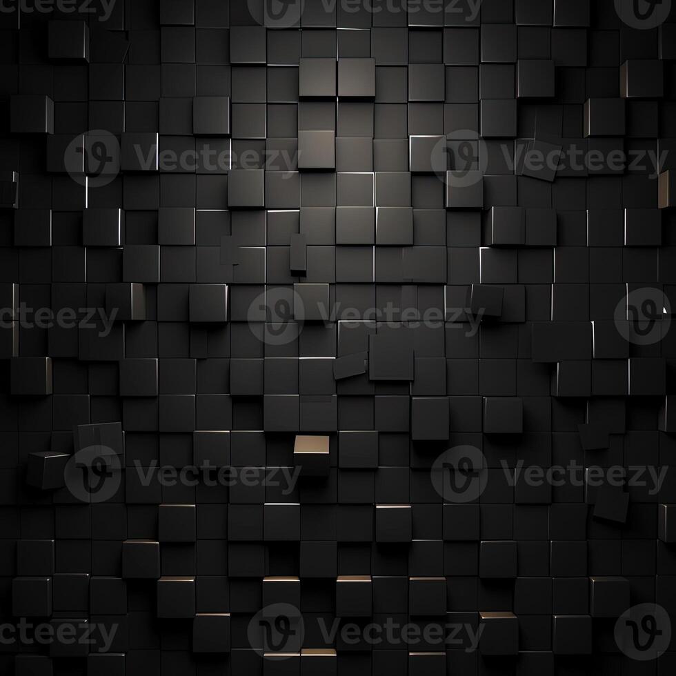 AI generated Abstract background made of black glossy cubes, ai generative photo