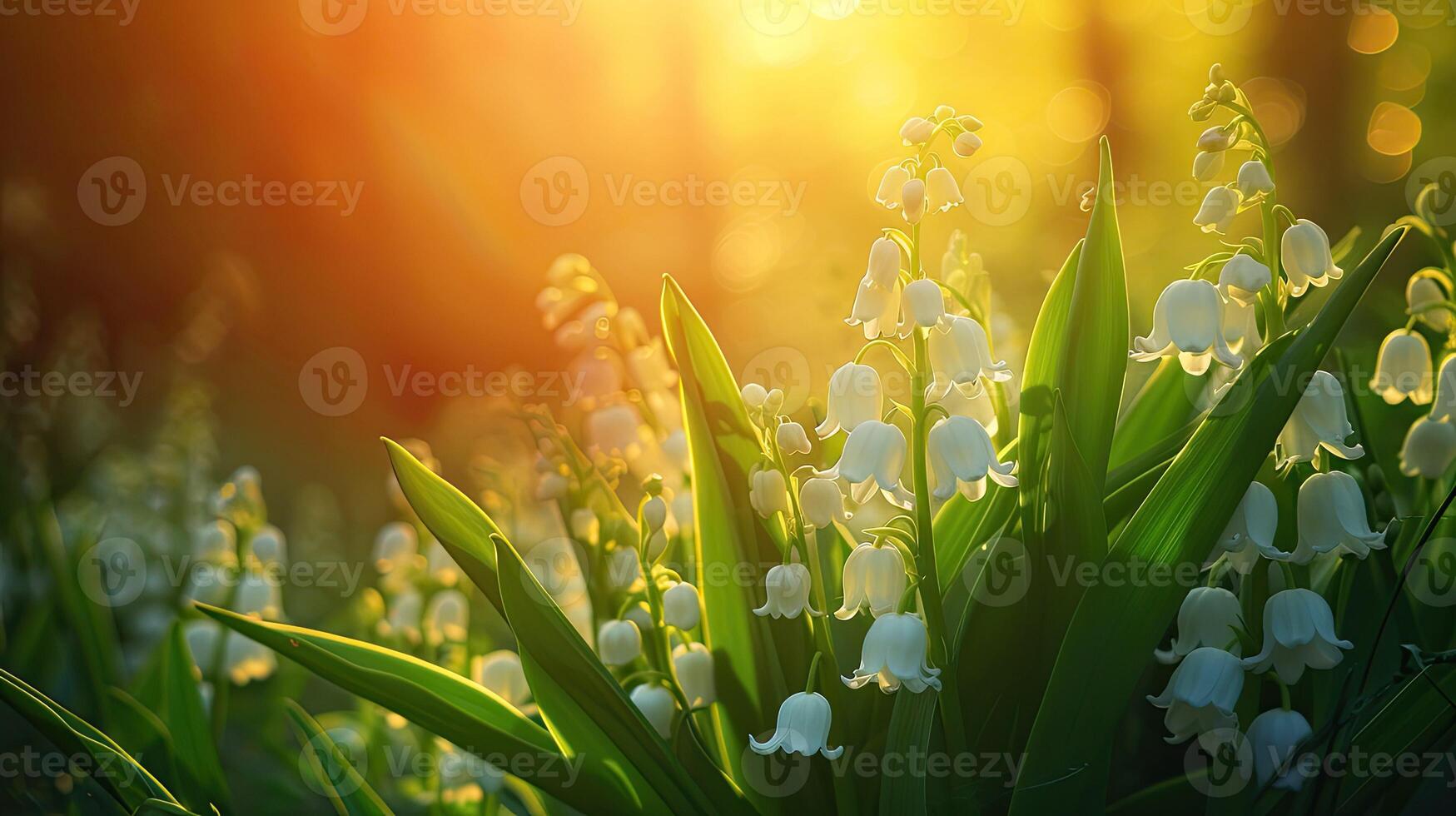 AI generated Spring flowers in sunny day in nature photo