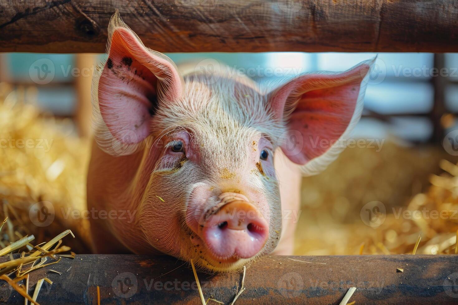 AI generated Pigs on the farm photo