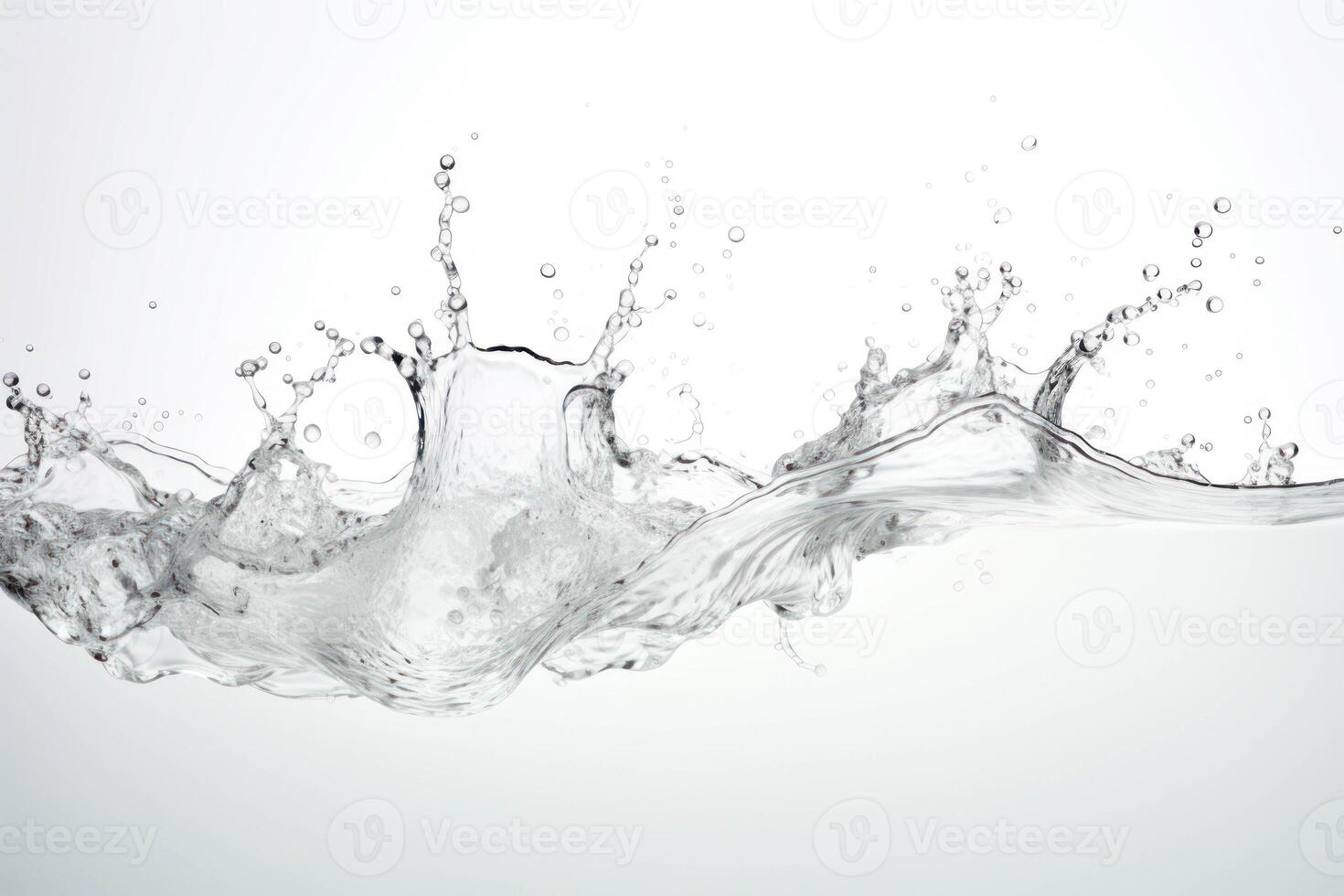 AI generated water splash on white background photo