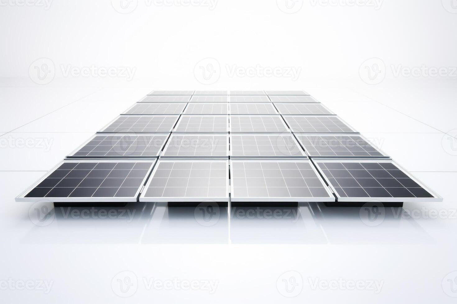 AI generated solar panels on white background photo