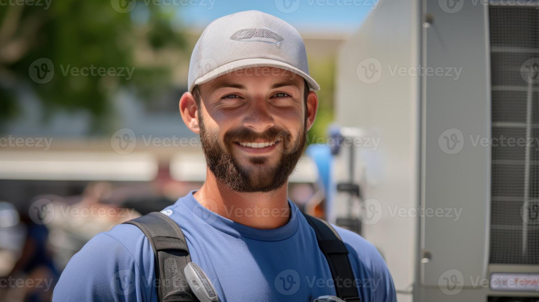 AI generated Technician with cap, smiling photo